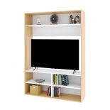 imagen de Rack para Tv hasta 55" con Estantes Roble Natural Blanco Delos