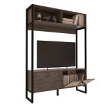 imagen de Modular Industrial para Tv hasta 50" 2 Puertas 2 Estantes Roble Termo Negro Delos