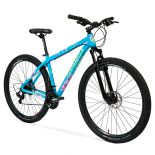 imagen de Bicicleta Mountain Bike Topmega Regal R29 Aluminio Celeste/Amarillo/Rosa Talle M