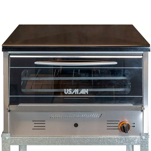 Horno, Industrial, Acero, Inoxidable, 6, Moldes, Puerta, de, Vidrio, Gas, Natural, Usman, 502-6M, novogar.