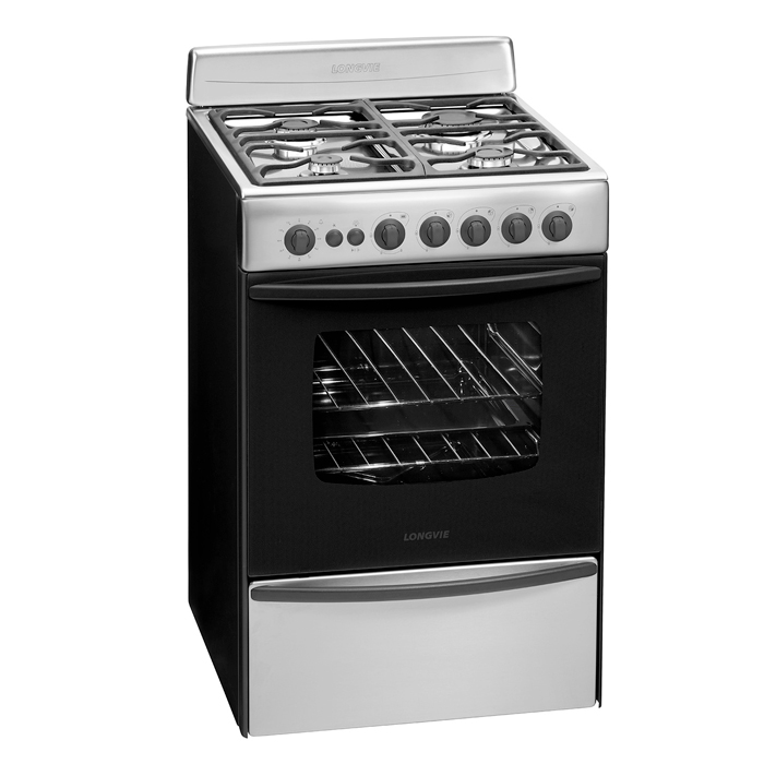 cocina, cocina a gas, acero inoxidable, 56cm, longvie, 13501x, novogar.