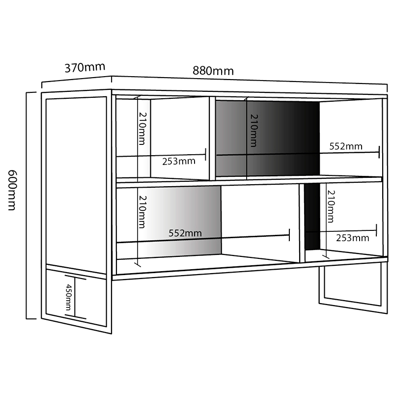 Rack, Industrial, Delos, para, Tv, Hasta, 42, pulgadas, con, 4, Estantes, Roble, Termo, Negro, DST01RT.