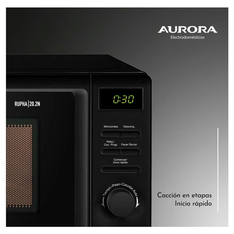 Microondas Aurora Digital 19 Litros 700w Negro