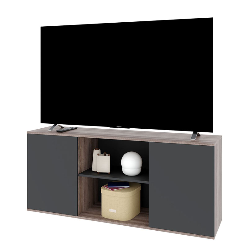 mueble, muebles, para, living, livings, racks, Rack, modular, modulares, Visión, Para, Tv, teve, tele, televisor, televisores, television, smart, de, Hasta, 55, pulgadas, 2, puerta, Puertas, Nebraska, negro, Delos, DVS03NBN, madera, melamina, 18mm, 18, mm,.