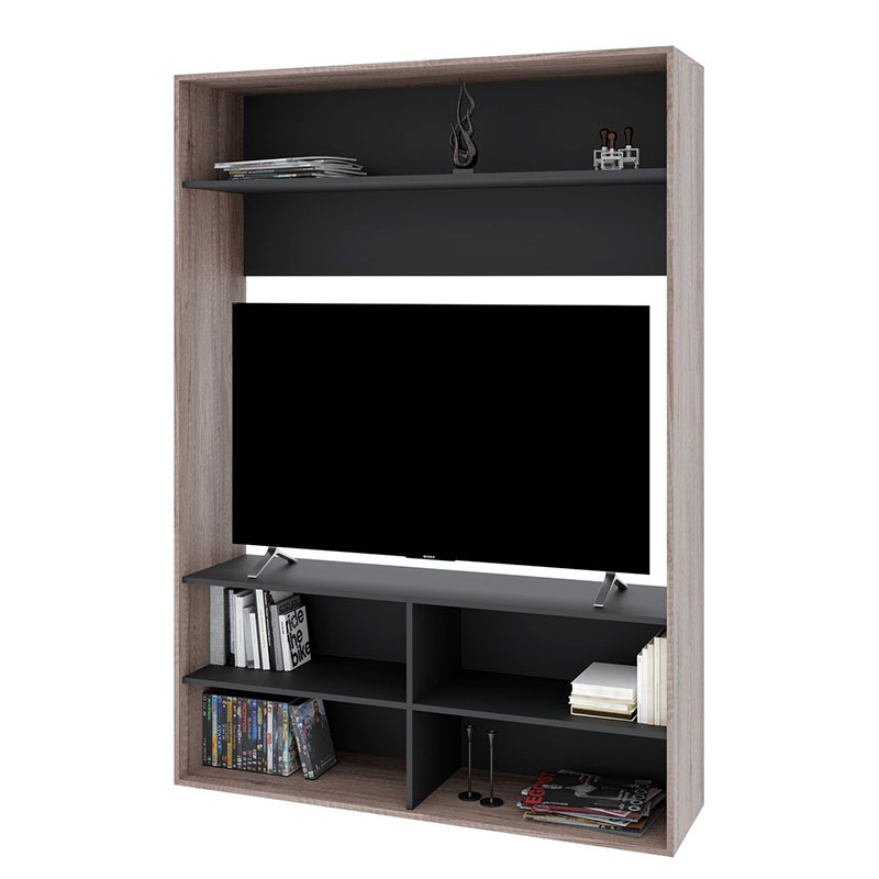 mueble, muebles, para, living, rack, racks, de, tv, teve, tele, teles, televisor, televisores, television, hasta, 55, pulgadas, con, estante, estantes, nebraska, negro, delos, DVS04NBN.