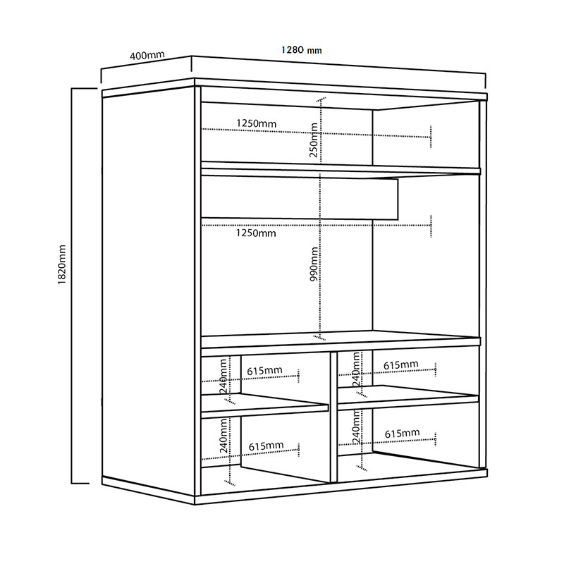 mueble, muebles, para, living, rack, racks, de, tv, teve, tele, teles, televisor, televisores, television, hasta, 55, pulgadas, con, estante, estantes, nebraska, negro, delos, DVS04NBN.