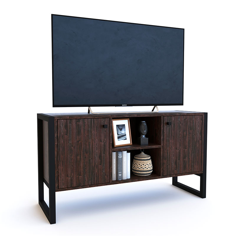 mueble, muebles, para, de, living, tv, teve, tele, televisor, televisores, television, hasta, 42,m pulgadas, 2, puerta, puertas, estante, estantes, roble, termo, negro, delos,  DST02RT.