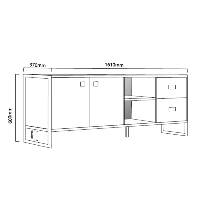 mueble, muebles, de, para, con, living, tv, teve, tele, teles, televisor, televisores, television, hasta, 65, pulgadas, puerta, puertas, cajon, cajones, estante, estantes, roble, termo, negro, delos, DST04RT.