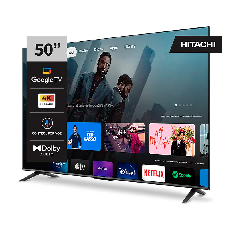 smart, tv, televisor, televisores, television, tele, teve, teves, hitachi, 4k, sistema, operativo, google, bluetooth, con, control, de, voz, CDH-LE504KSMART.