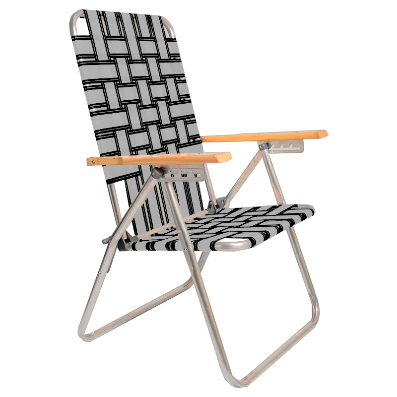 sillón, de aluminio, alto, con cintas, descansar, AL-80001-GR-NE, novogar, gris y negro, gris, negro, 80001.