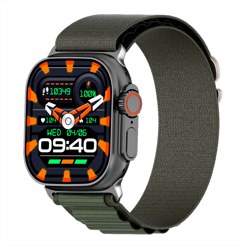 smartwatch, reloj, relojes, inteligente, inteligentes, grow, home, gr, 29, ultra, gr 29 ultra, gr29, doble malla, 2 mallas, dos mallas, malla de silicona, negra, negro, malla de tela, verde, GR-29-ULTRA-NEG.