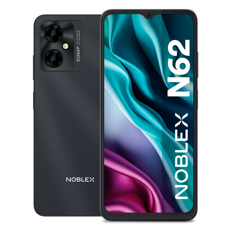 celular, celulares, smartphone, smartphones, telefono, telefonos, noblex, n62, 4gb, memoria, ram, 64gb, almacenamiento, 50mpx, camara, dual sim, negro, N62-NEGRO.