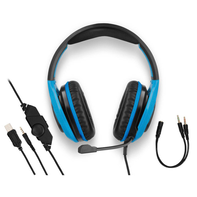 auricular, auriculares, gamer, gamers, con cable, con microfono, con microfonos, noblex, negro, celeste, HP600GMP.