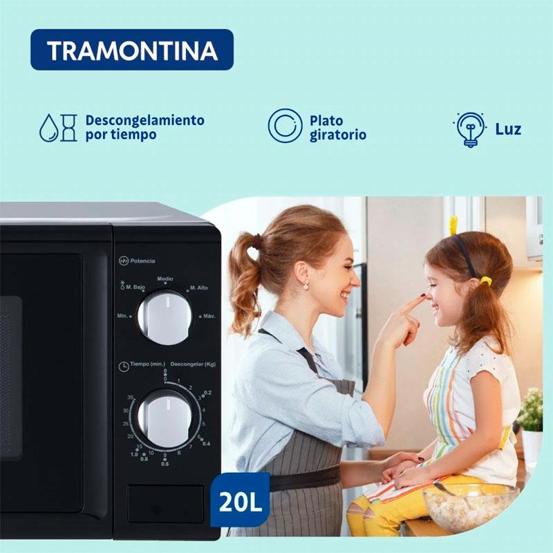 microonda, microondas, tramontina, glass, cook, mecanico, mecanicos, 20 litros, 20, litros, 20l, PNH048685.