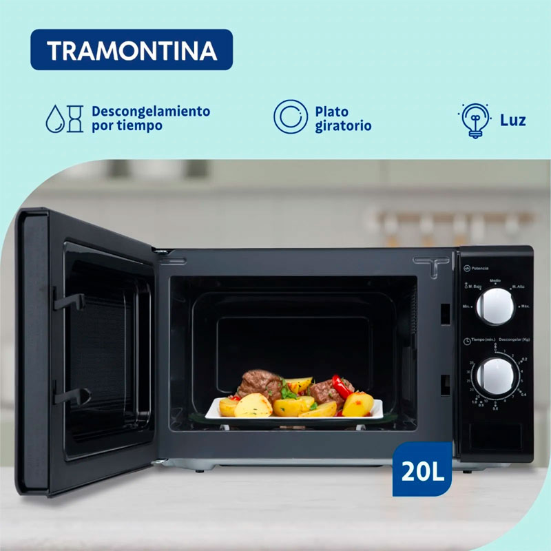 microonda, microondas, tramontina, glass, cook, mecanico, mecanicos, 20 litros, 20, litros, 20l, PNH048685.