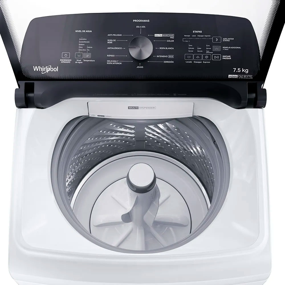 lavarropa, lavarropas, lavaropa, lavaropas, automatico, automaticos, whirlpool, carga, superior, 7.5kg, 750rpm, blanco, WWH07AB.