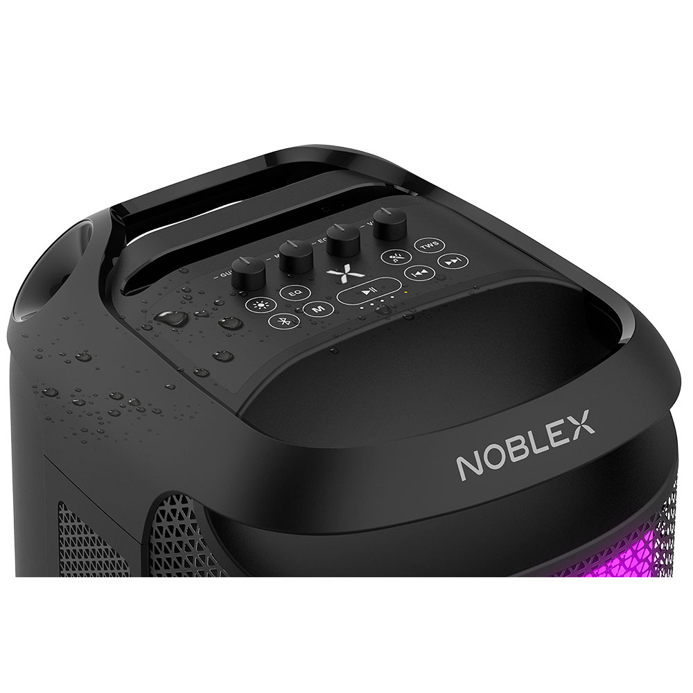 parlante, parlantes, portatil, portatiles, inalambrico, inalambricos, bluetooth, noblex, 9800w, 9800, watts, ipx4, party, MNX1800, con, microfono, microfonos.