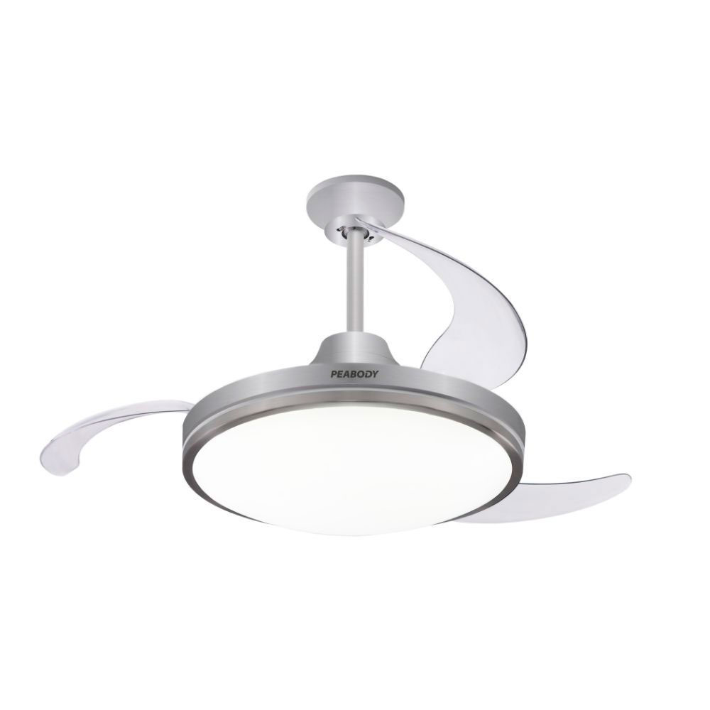 ventilador, ventiladores, de techo, retractil, peabody, silver, gris, plata, 42