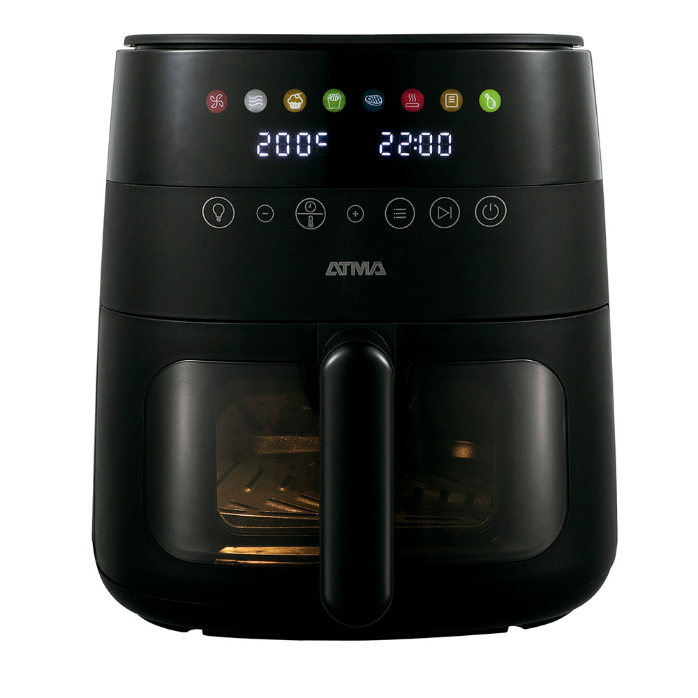 freidora, freidoras, sin aceite, de aire, atma, 8l, 8, 8 litros, digital, con visor, visor, negra, negro, FR248ABP.