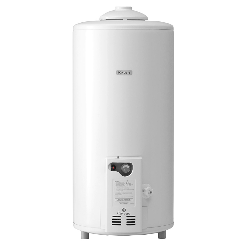 termotanque, termotanques, de, pie, caloragua, 75, litros, a, gas, natural, envasado, multigas, longvie, t3075p, novogar, conexión, superior, encendido, piezoeléctrico.